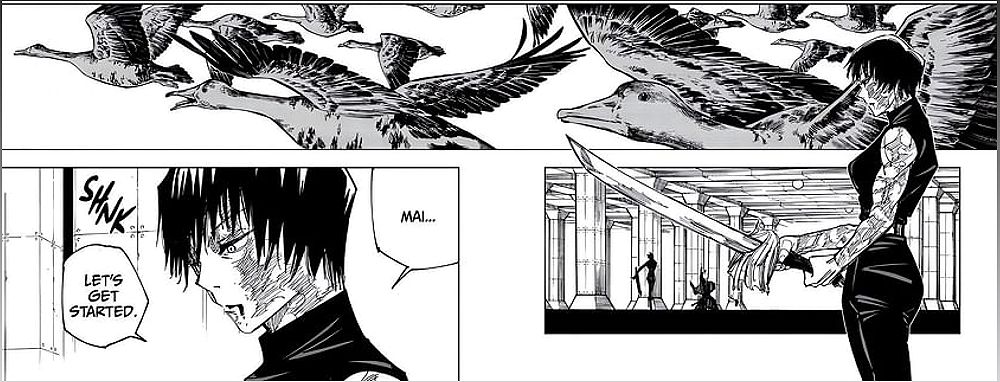 Jujutsu Kaisen Chapter 252: Maki's Split Soul Katana Poses a Greater Threat to Sukuna than Gojo and Yuta - 191996439